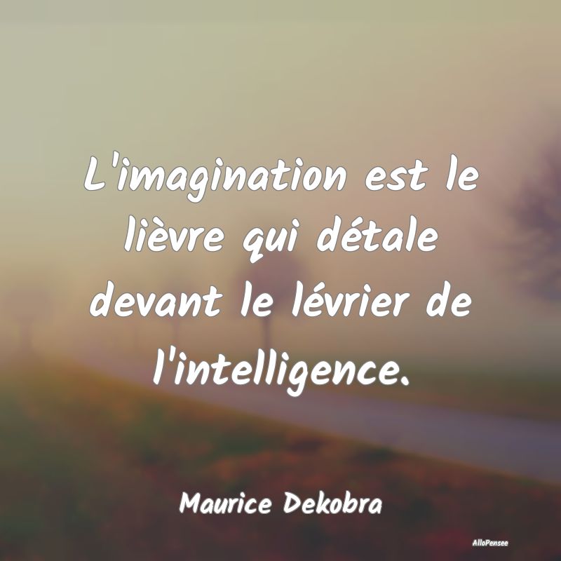 L'imagination est le lièvre qui détale devant le...