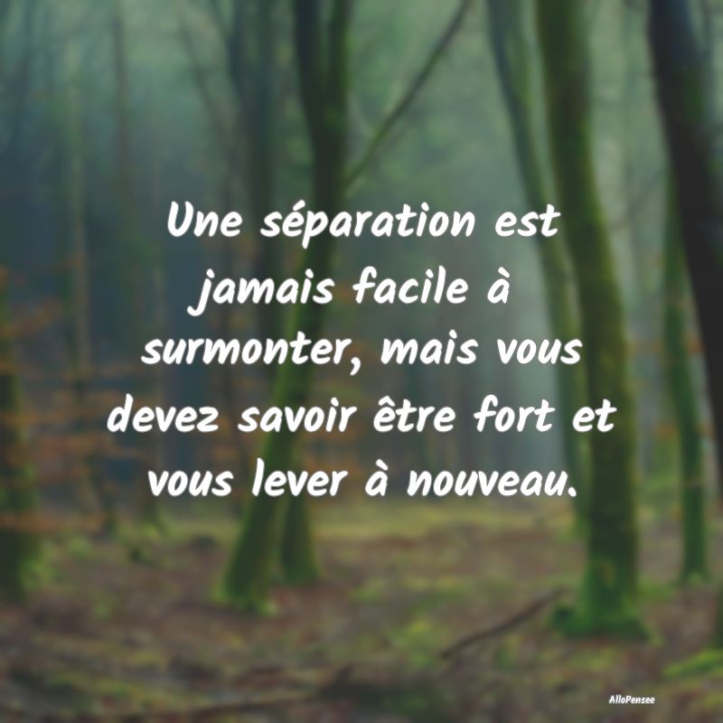 Une séparation est jamais facile à surmonter, ma...