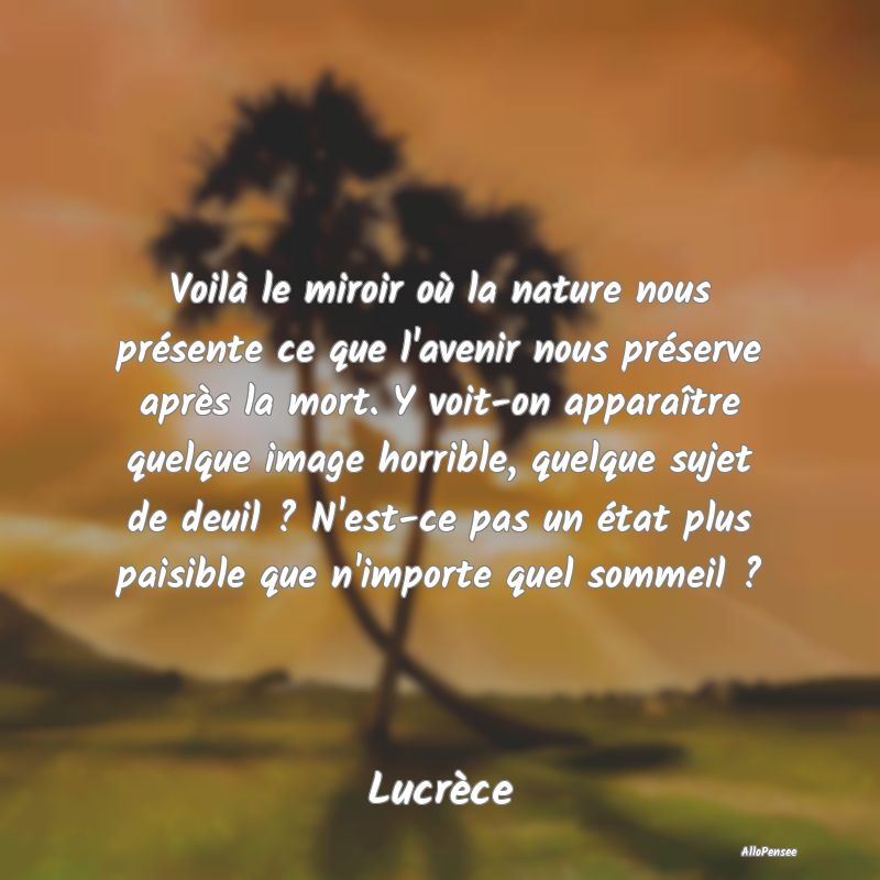 Voilà le miroir où la nature nous présente ce q...