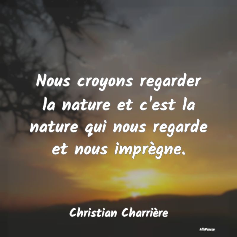 Nous croyons regarder la nature et c'est la nature...