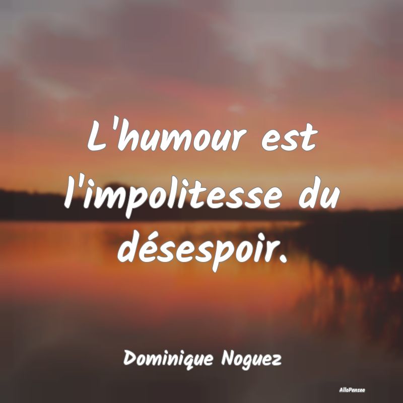 Citation Espoir - L'humour est l'impolitesse du désespoir.... Citation Espoir - L'humour est l'impolitesse du désespoir....