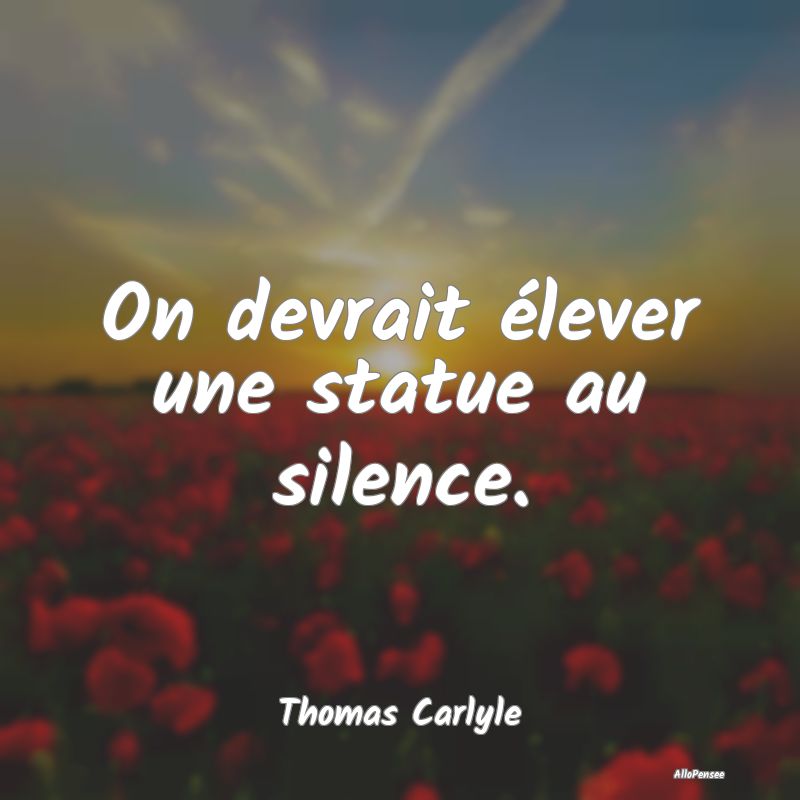 On devrait élever une statue au silence....