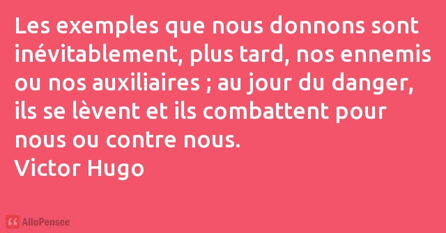 Victor Hugo Les Exemples Que Nous Donnons Sont Inevitablement